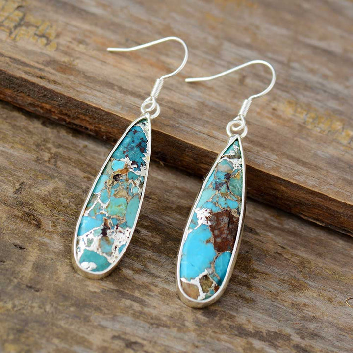 Chic Turquoise Jasper Drop Earrings