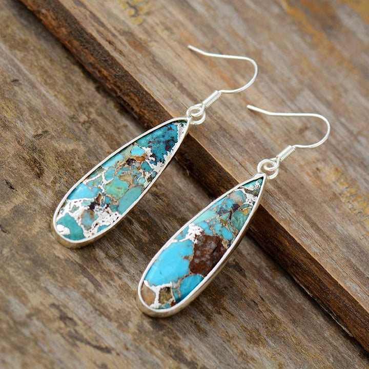 Chic Turquoise Jasper Drop Earrings