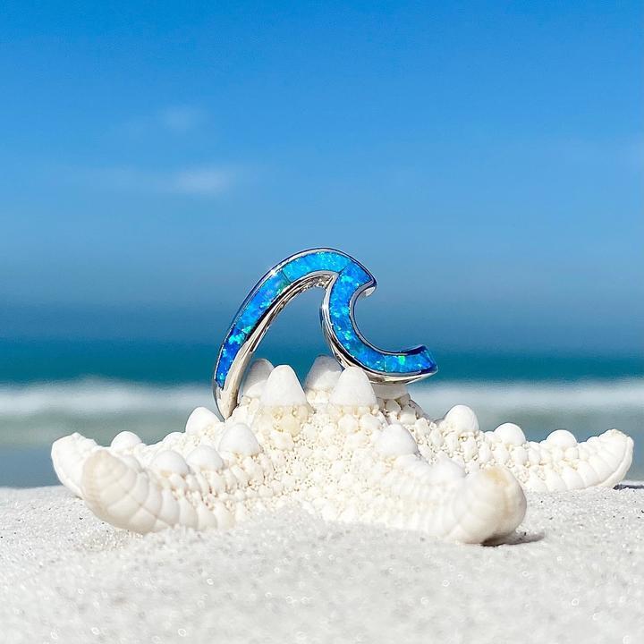 Sear Wave Ring in Opal and Silver