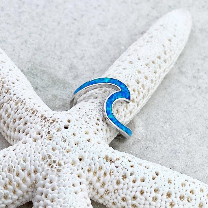 Sear Wave Ring in Opal and Silver