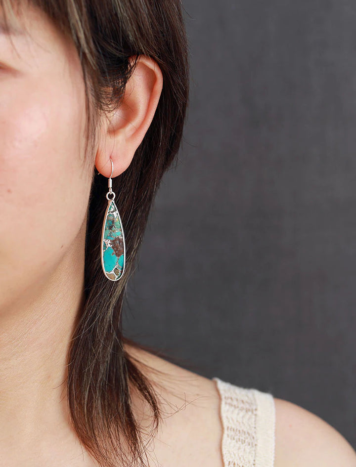 Chic Turquoise Jasper Drop Earrings