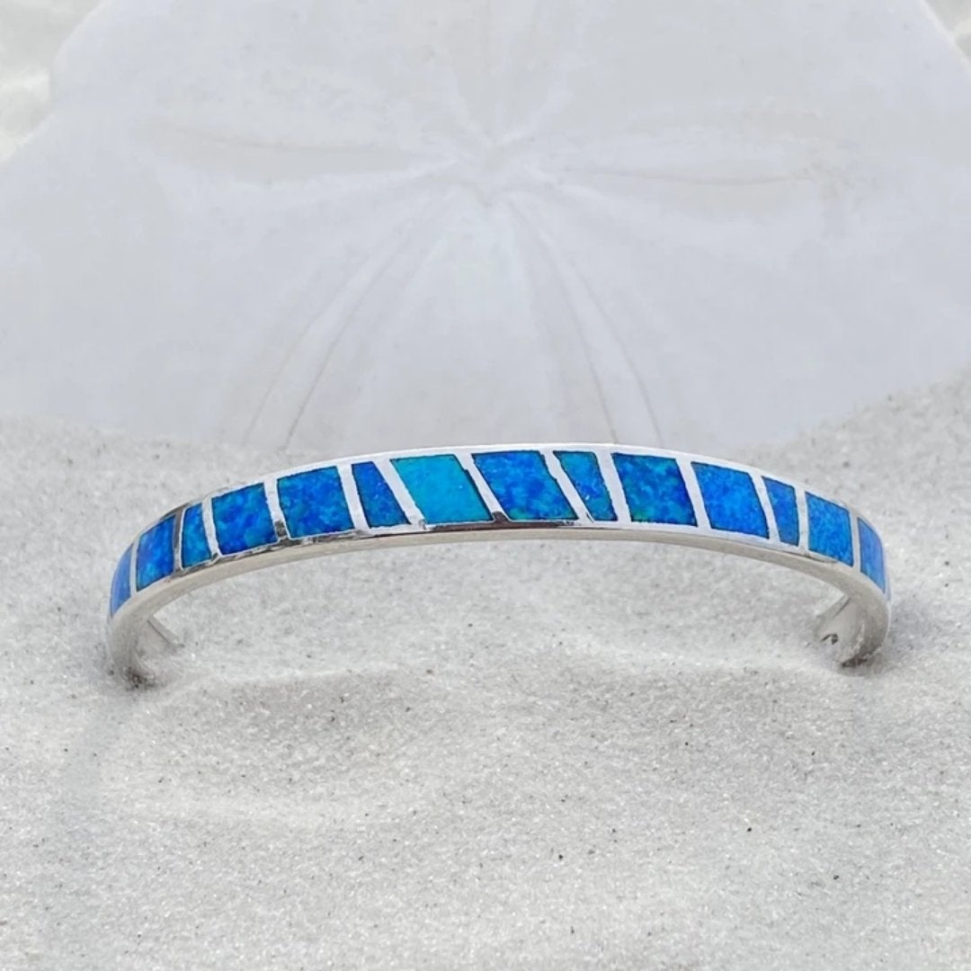 Silver and Blue Opal Bracelet