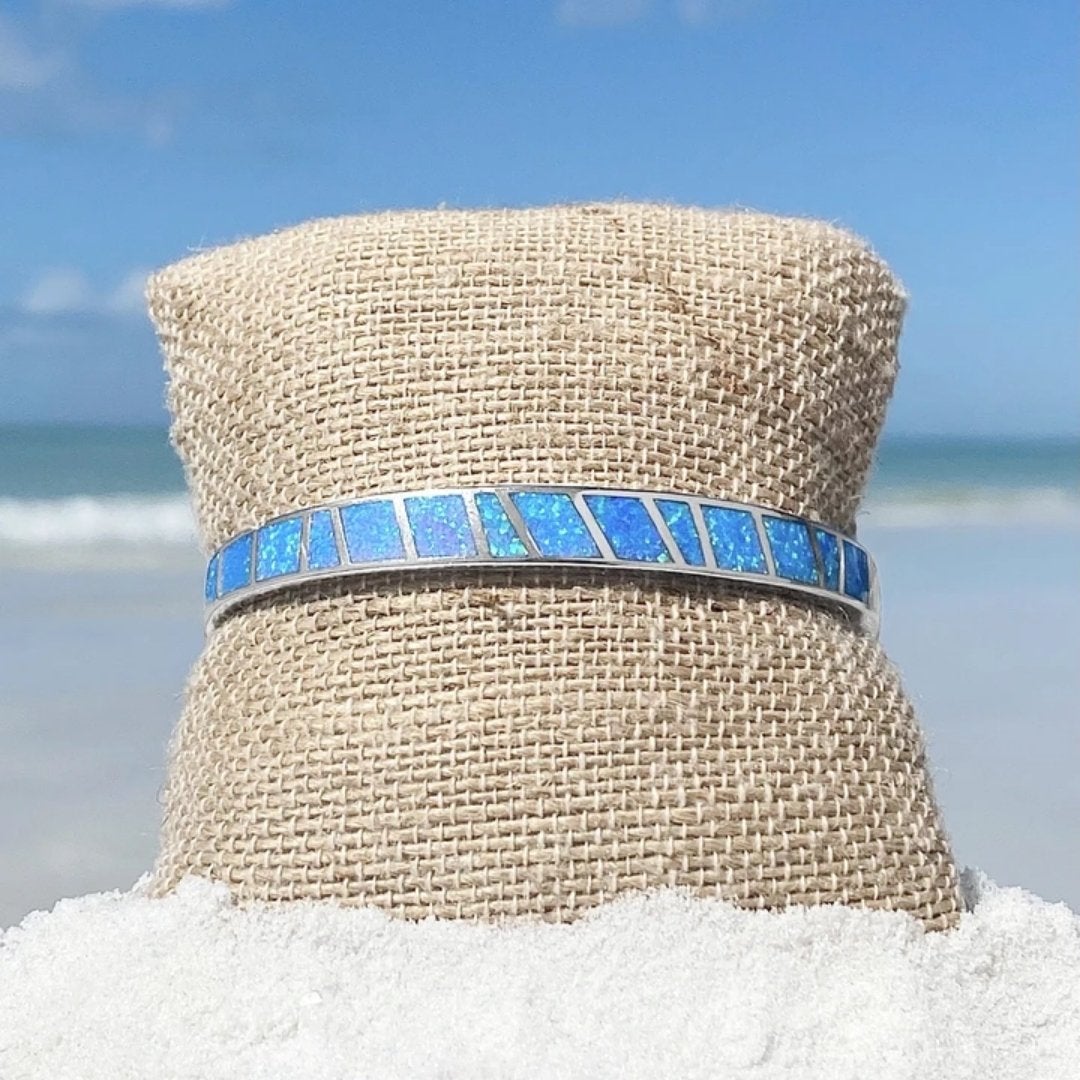 Bluee and Silver Opal Bracelet