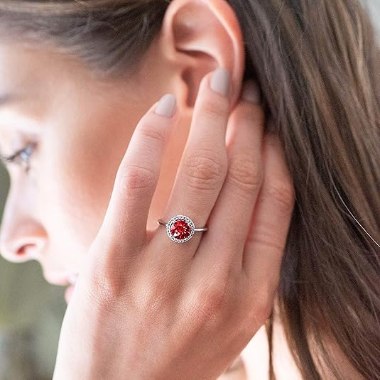 Crimson Glowe Promise Ruby Ring | White Gold