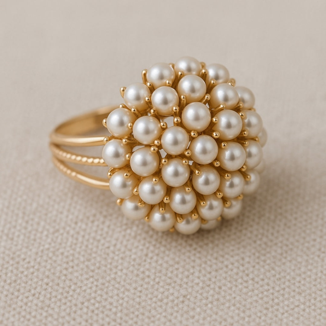 Modified title: Enlaid Pearls Ring