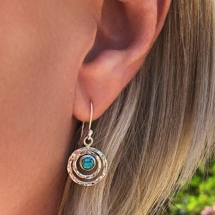 Bohos Saturn Earrings with Turquoise