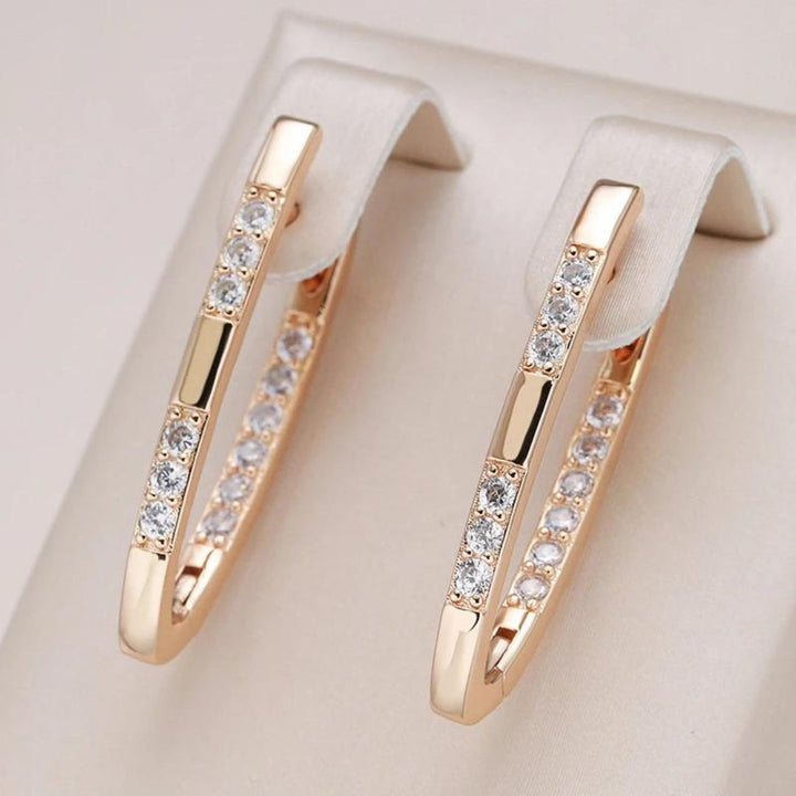Gold Zirconia Earrings - Elegant Design