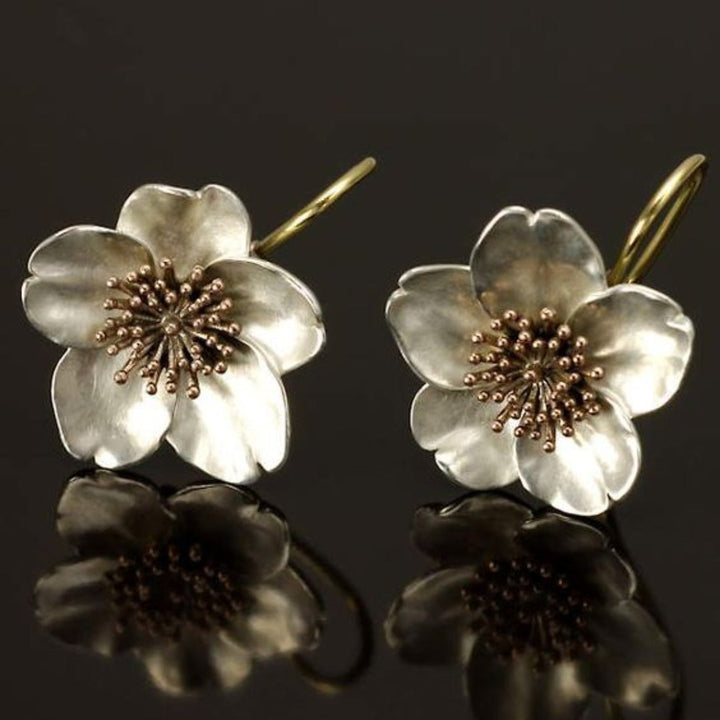 Vintige Silver & Gold Blossom Earrings