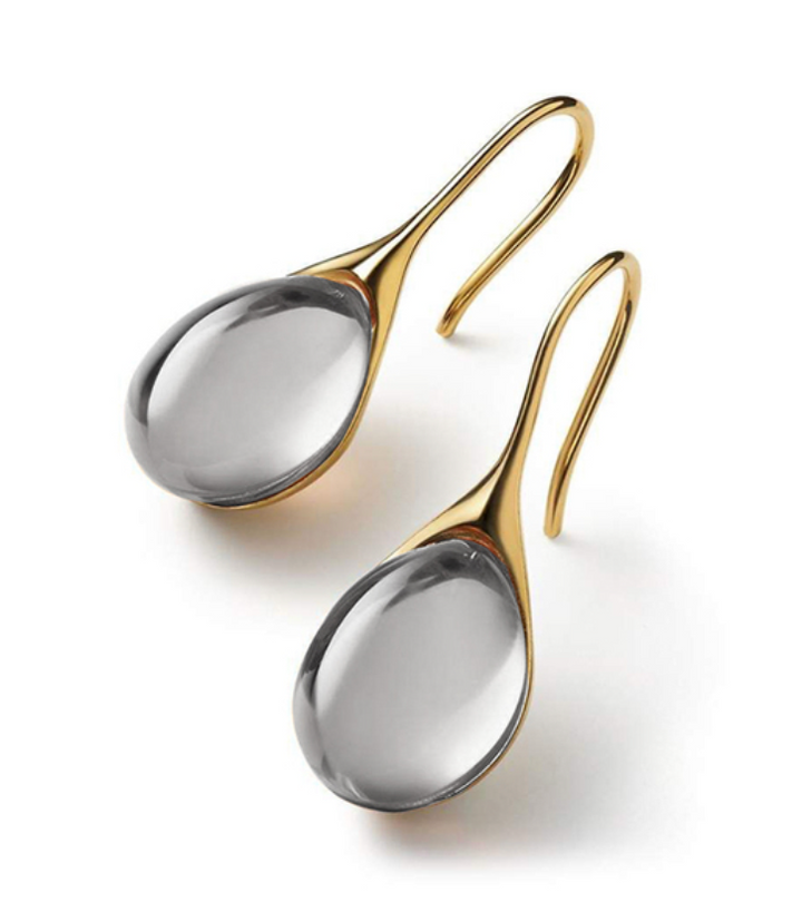 Cystal Drop Earrings in Gold and Silver