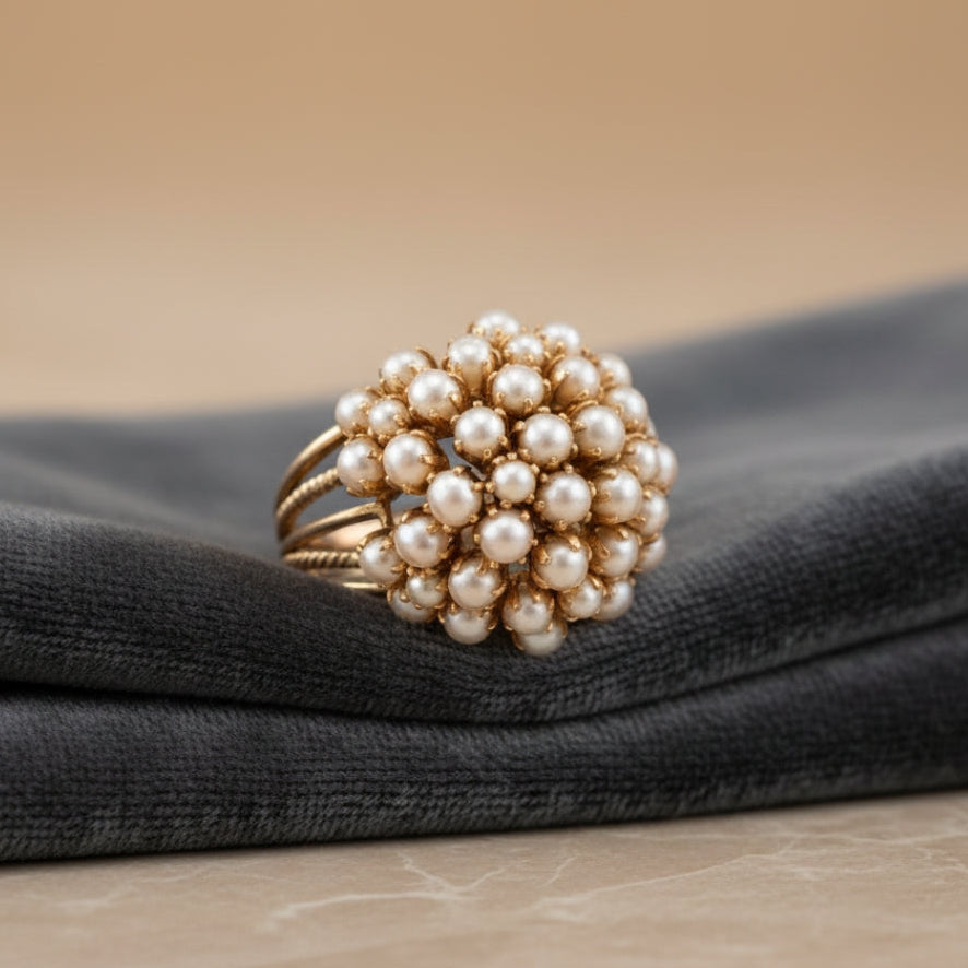 Modified title: Enlaid Pearls Ring