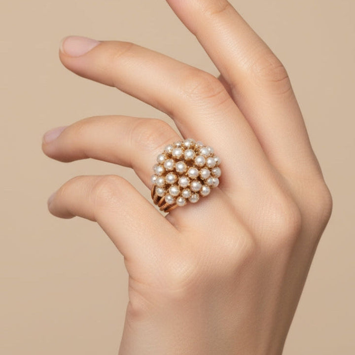 Modified title: Enlaid Pearls Ring