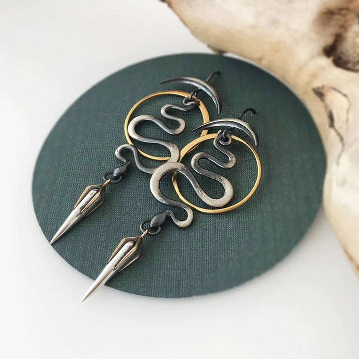 Irregulary Geometric Spiral Earrings Serpentine