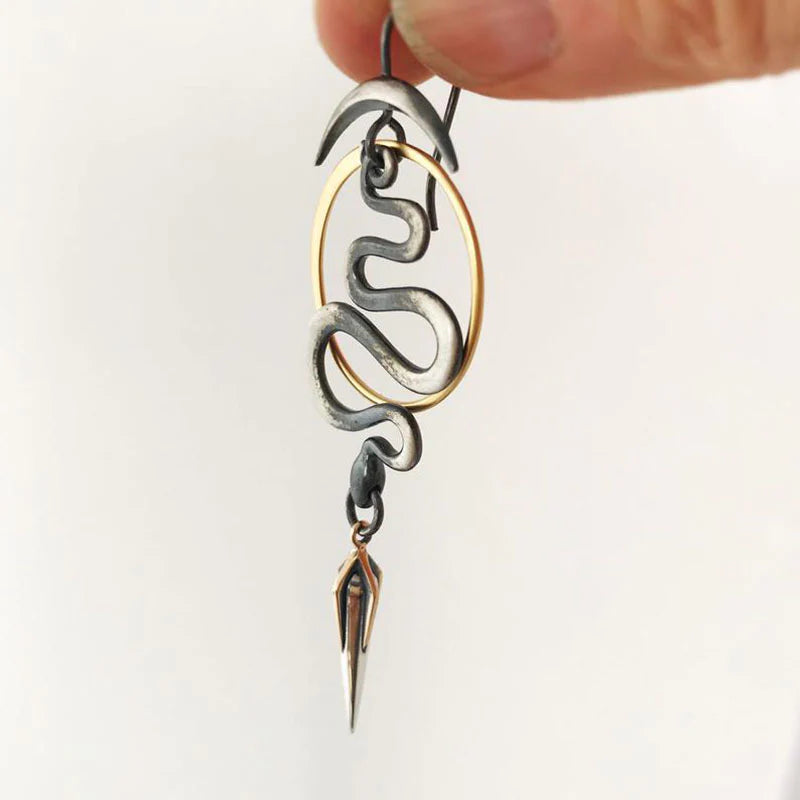 Irregulary Geometric Spiral Earrings Serpentine