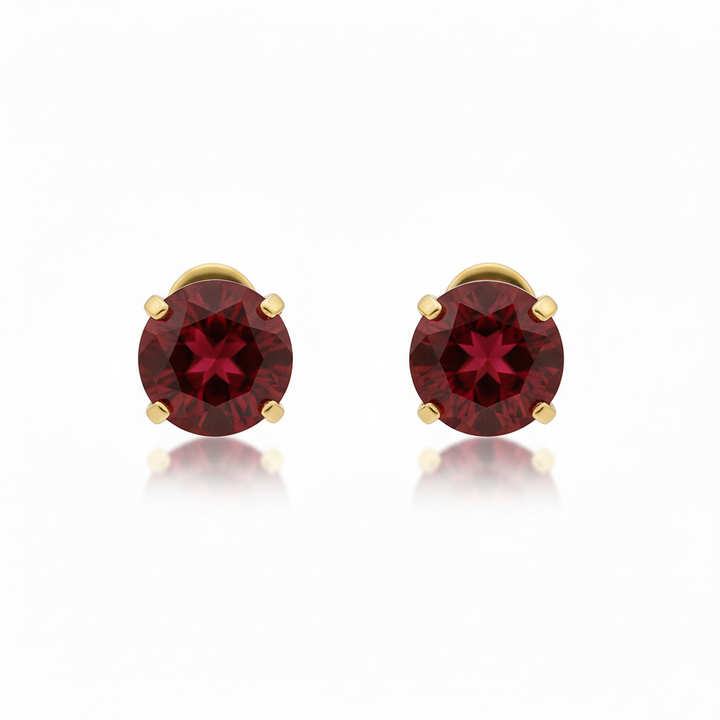 Rubi Round Stud Earrings | Gold