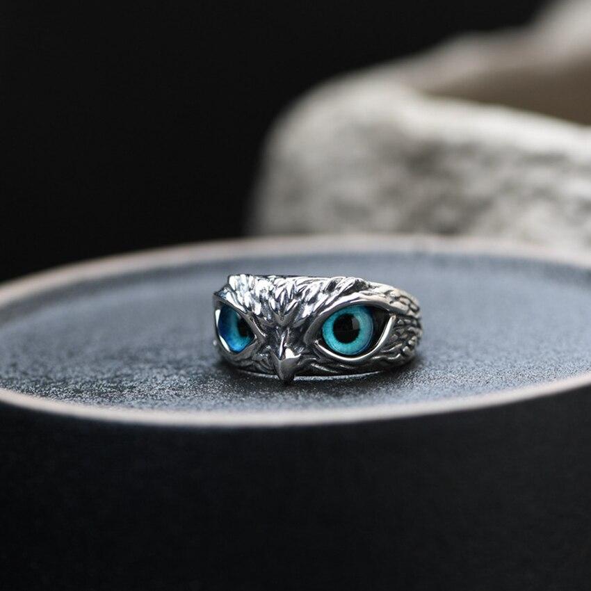 Silver and Opal Adjustable Ring of Good Luck Owl