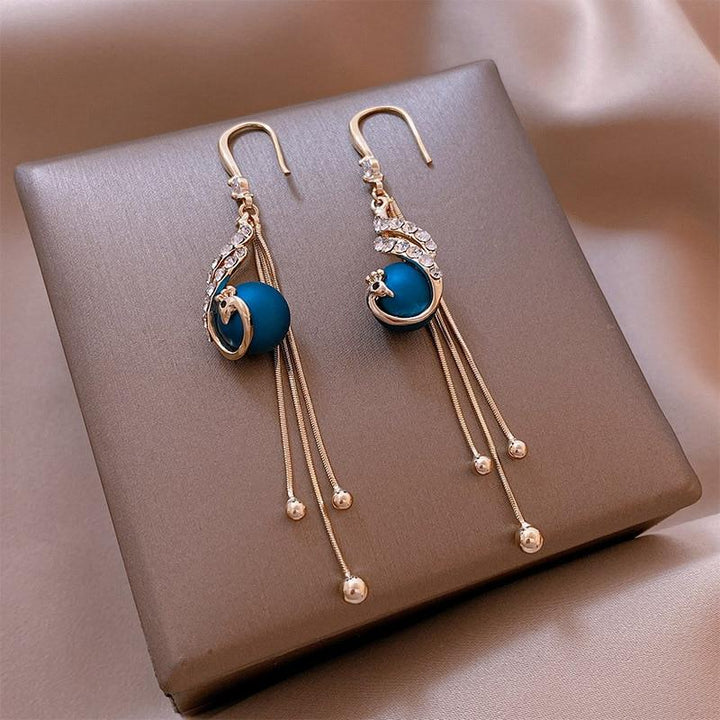 Fesstive Earrings with Blue Beads