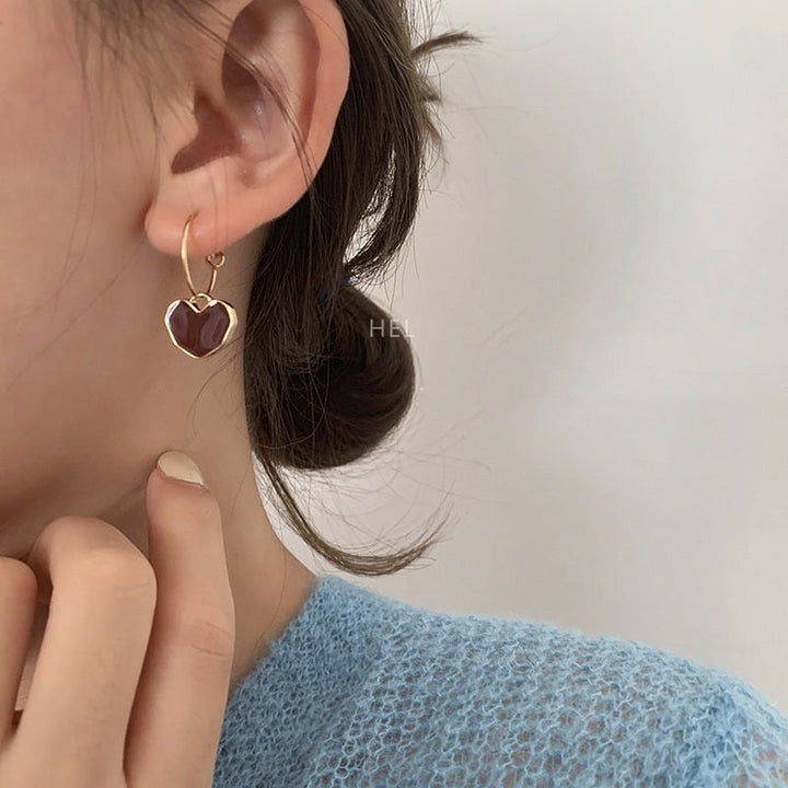 Red Heart Earrings for Little Ones