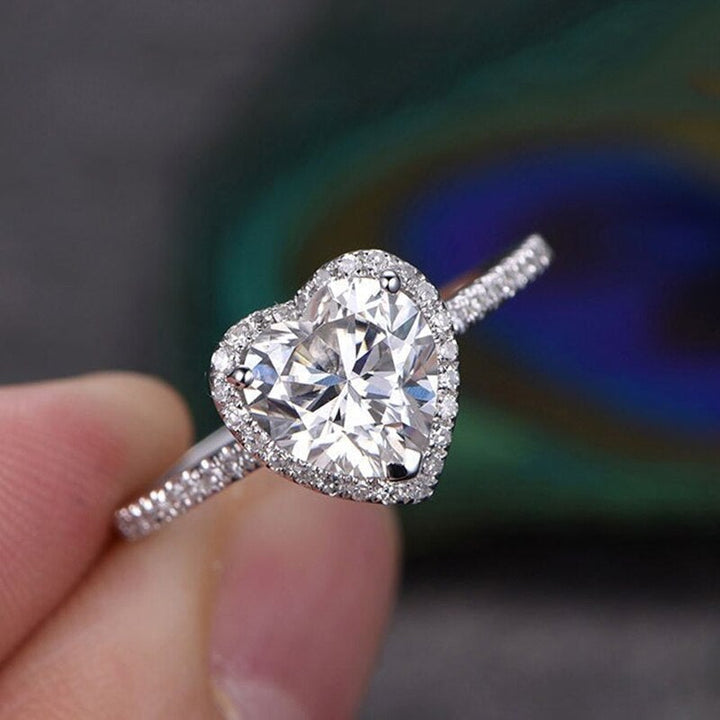Cystal Heart Ring with Zirconias