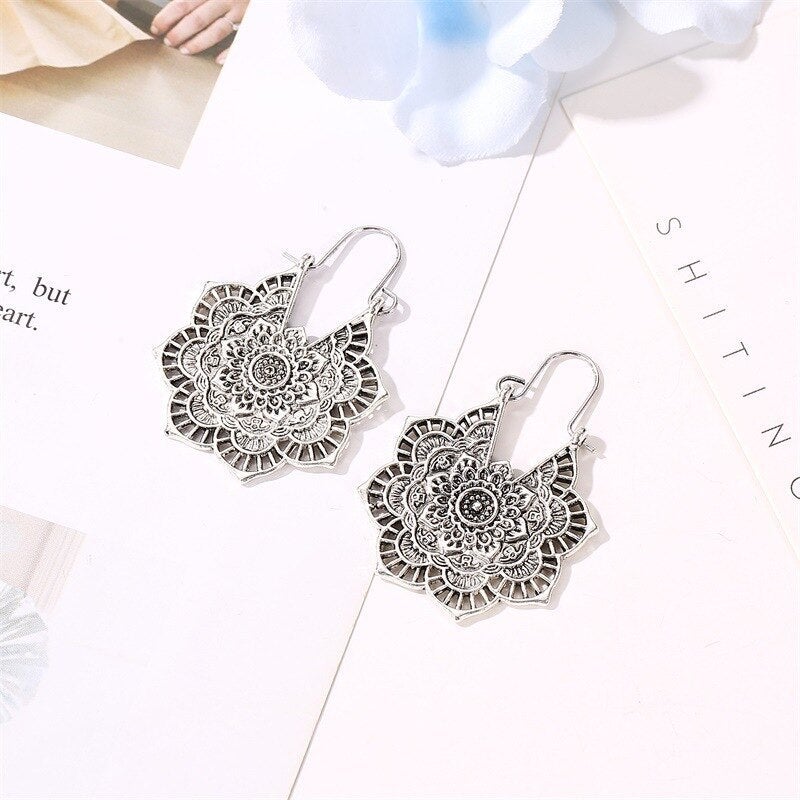 Mandala Lotus Earrings