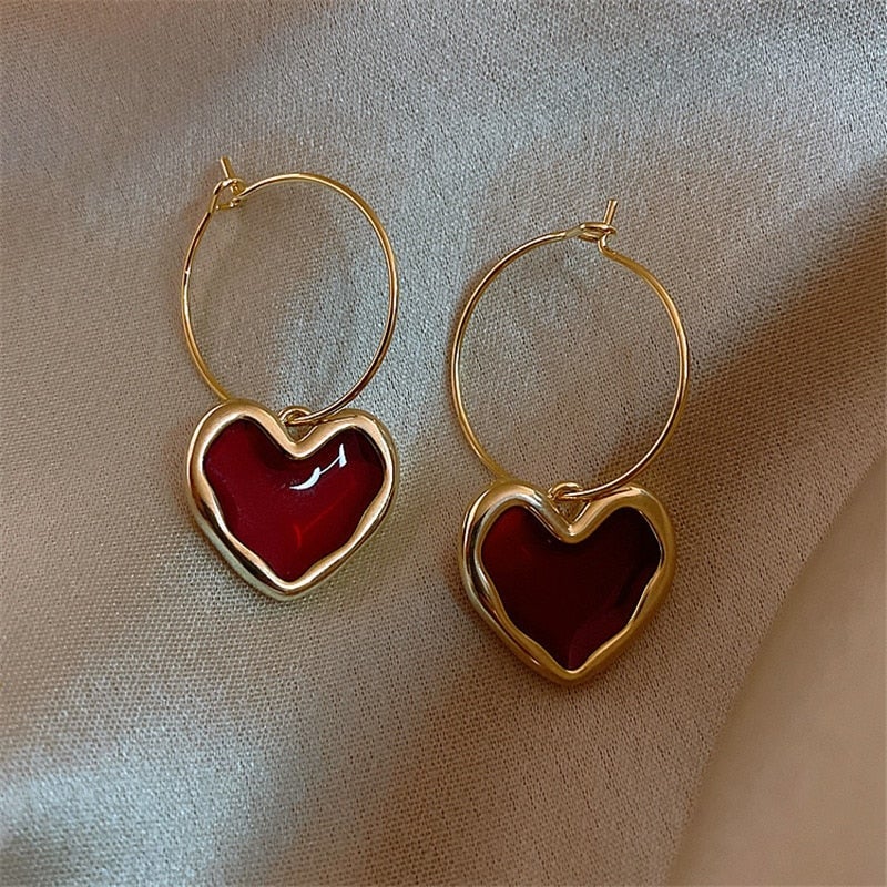 Littel Red Hearts Earrings