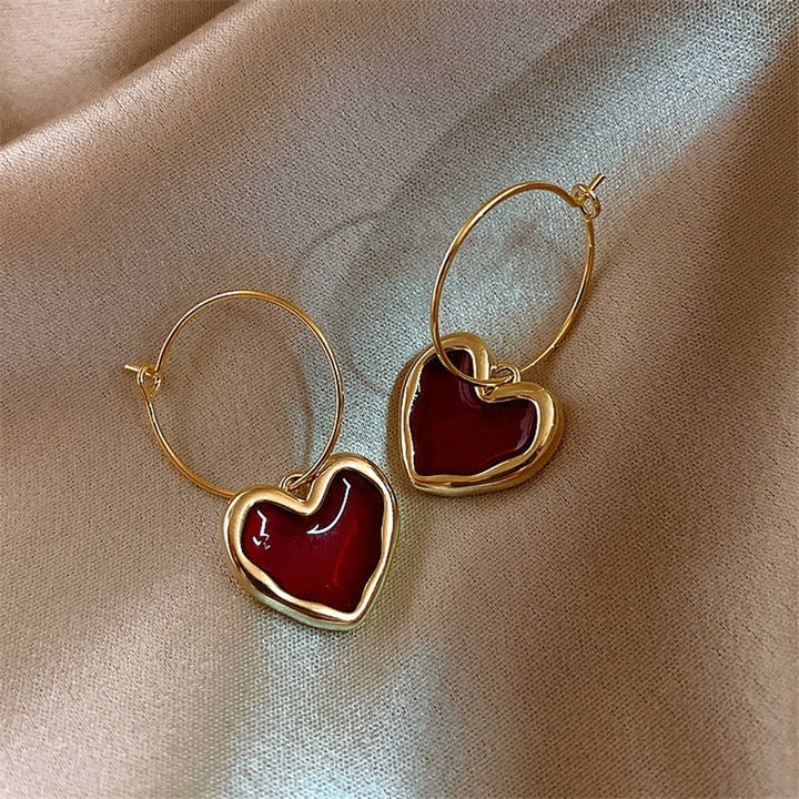 Red Heart Earrings for Little Ones