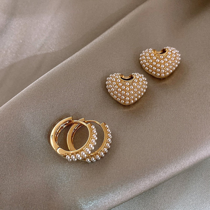 Pearl of Luv Earrings in Gold