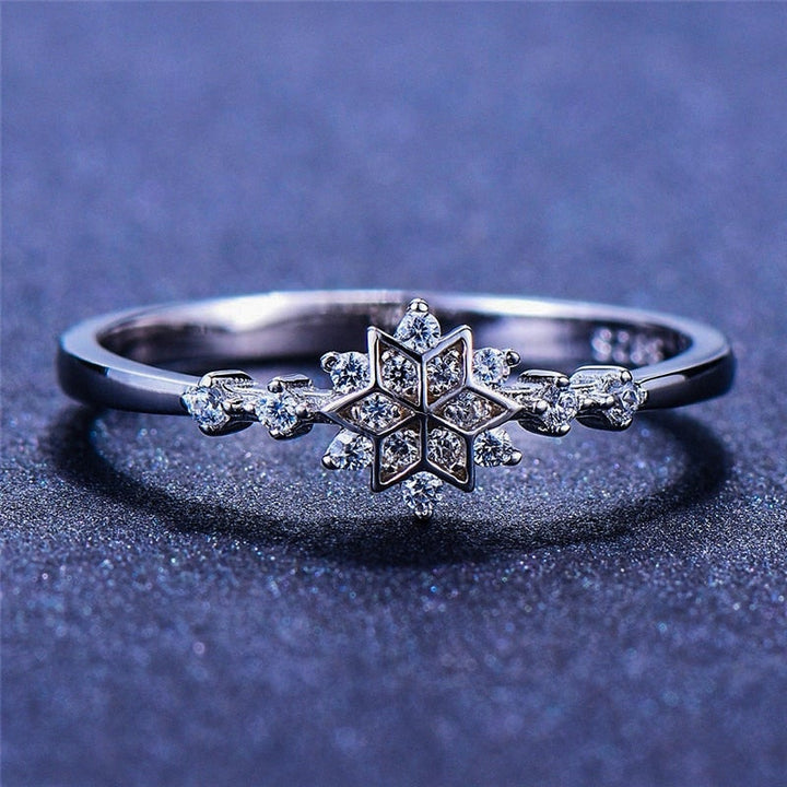 Snowflak Ring in Sterling Silver 925