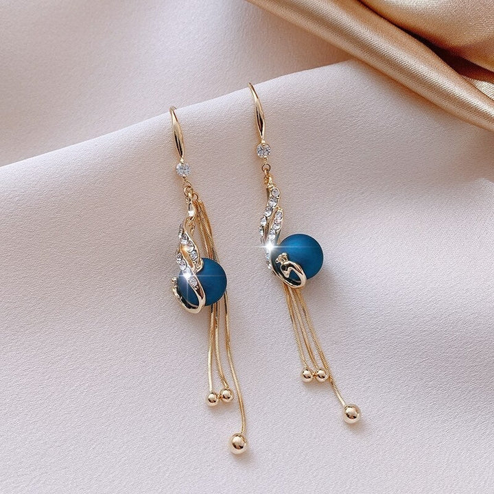 Fesstive Earrings with Blue Beads