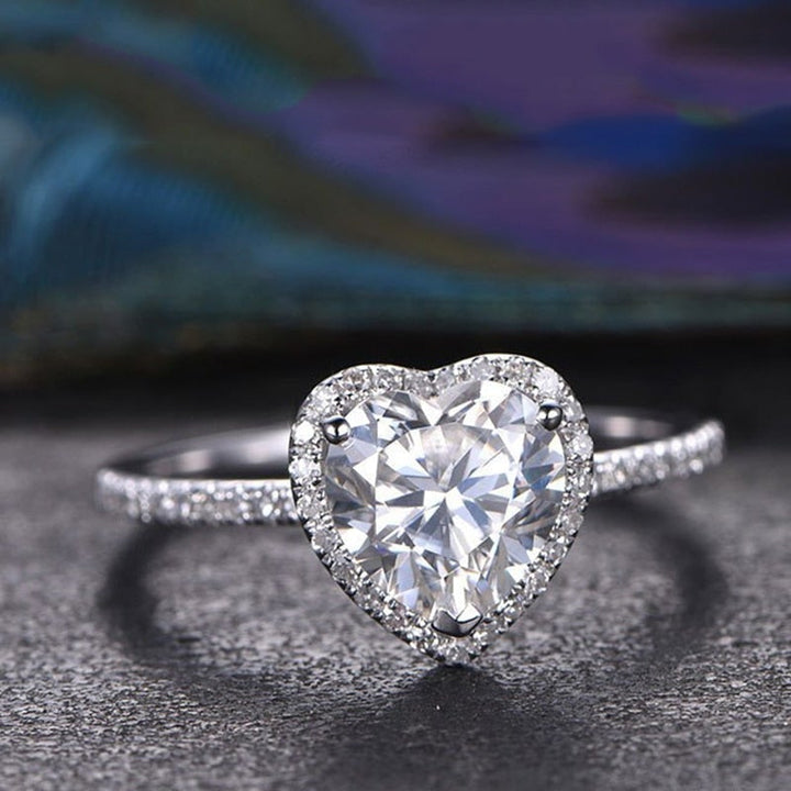 Cystal Heart Ring with Zirconias