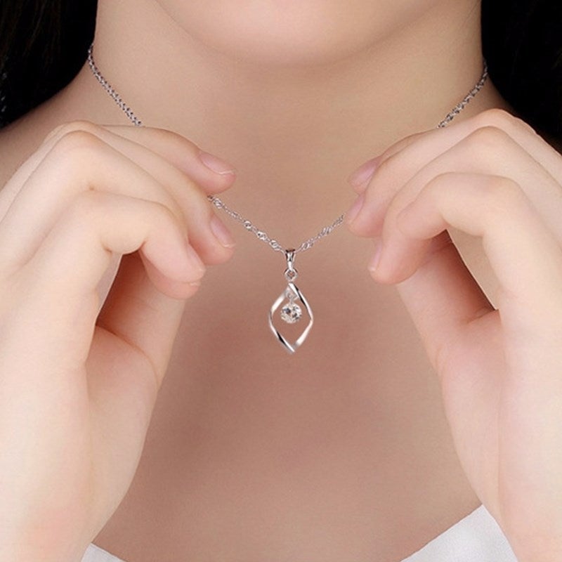Zirconia Crystal Pendant in Silver