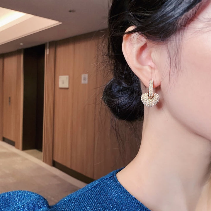Pearl of Luv Earrings in Gold