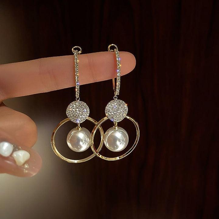 Luxe Earrings with Cultured Pearls and Zircons