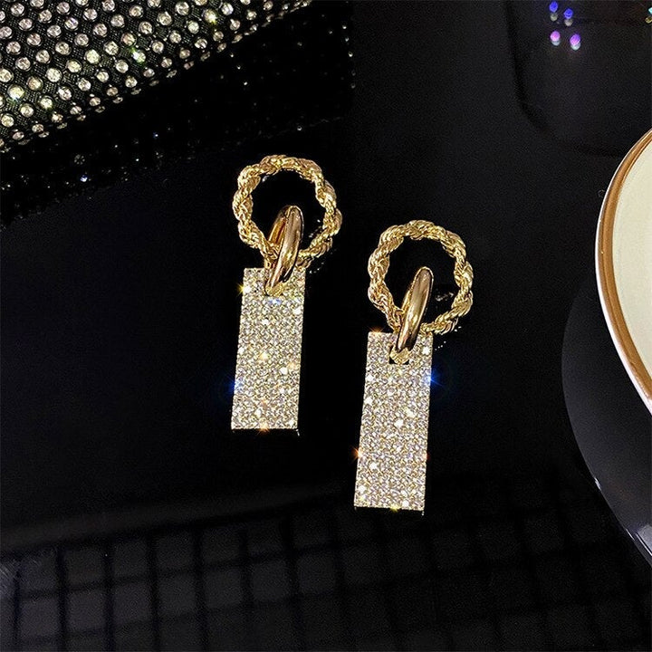 Luxeurious Zirconia Earrings in Sterling Silver and Rhinestone Encrusted Baths