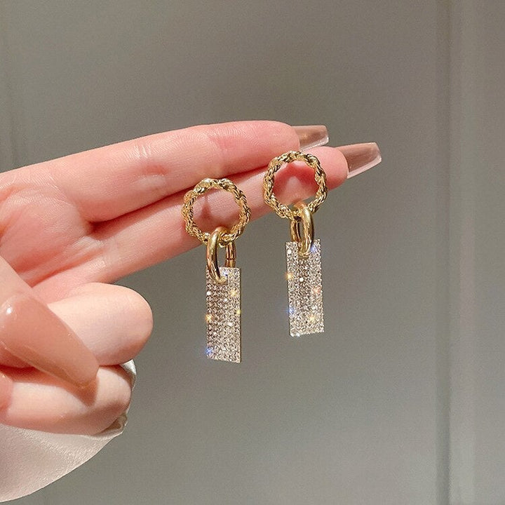 Luxeurious Zirconia Earrings in Sterling Silver and Rhinestone Encrusted Baths