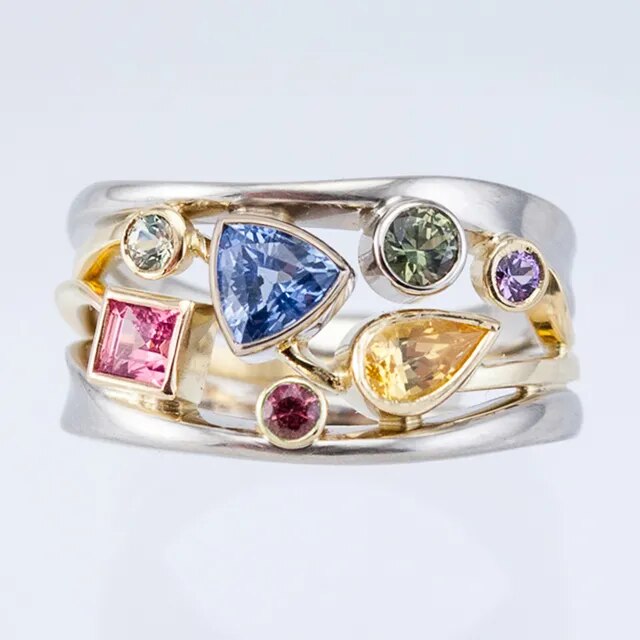 Vintaje Colorful Zirconia Ring
