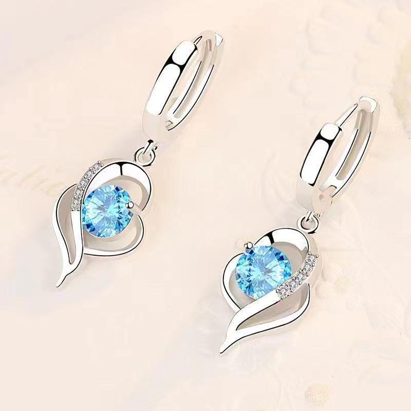 Eclipso Heart Drop Earrings | White Gold