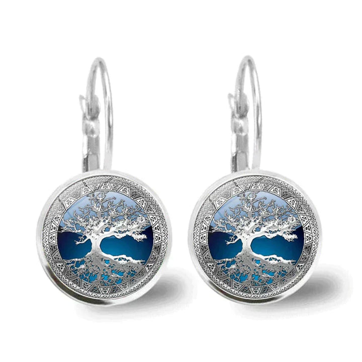Earrings in Silver Featuring the Tree of Life
