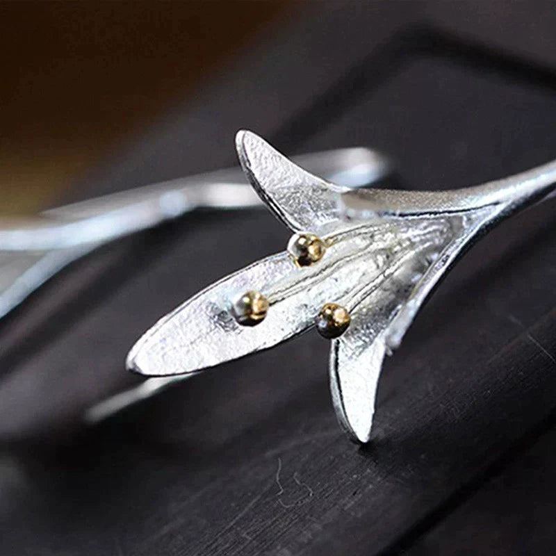 Earrings with Silver Flowers