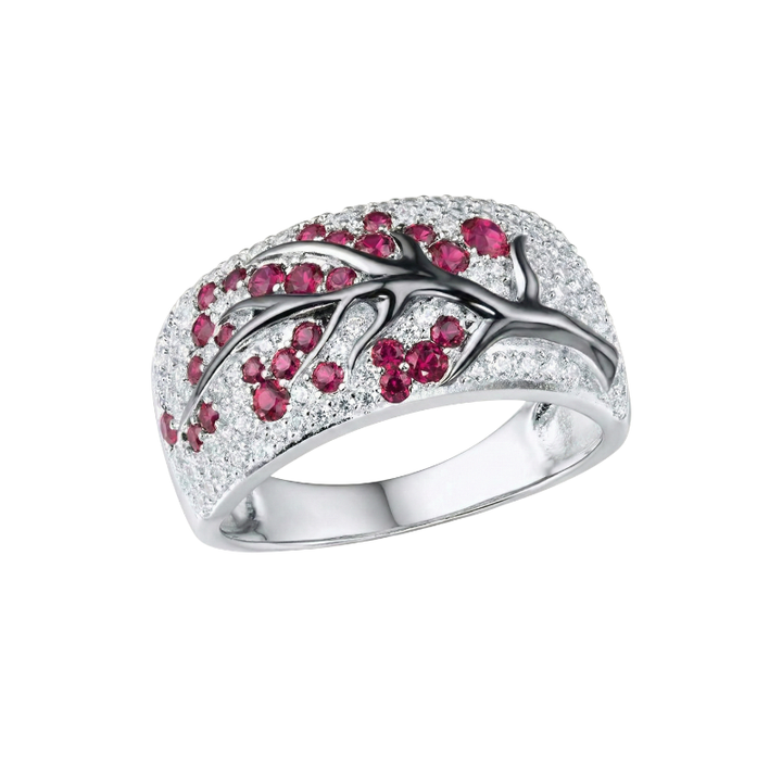 Rubi Blossom Tree Ring | White Gold