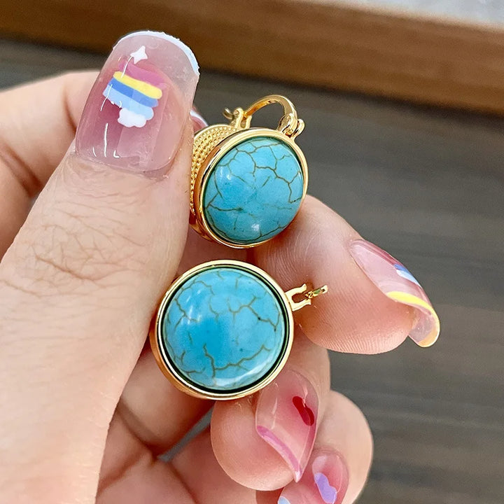 Vintage Geometric Turquoise Earrings