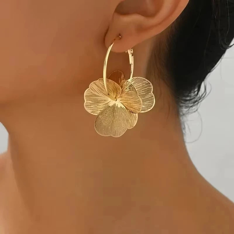 Butterfly Flower Pendant Earrings