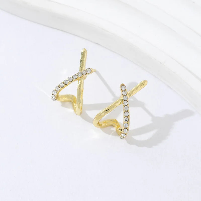 Gold Cross Stud Earrings