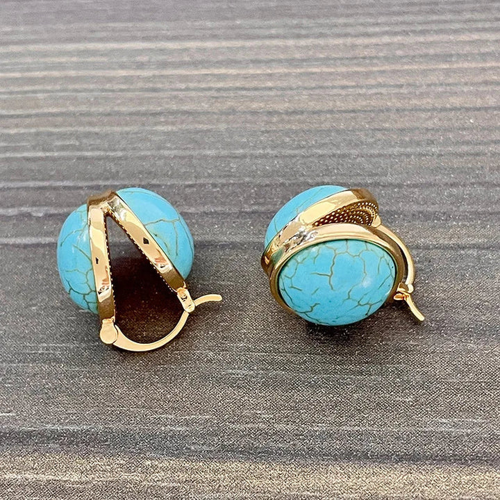 Vintage Geometric Turquoise Earrings
