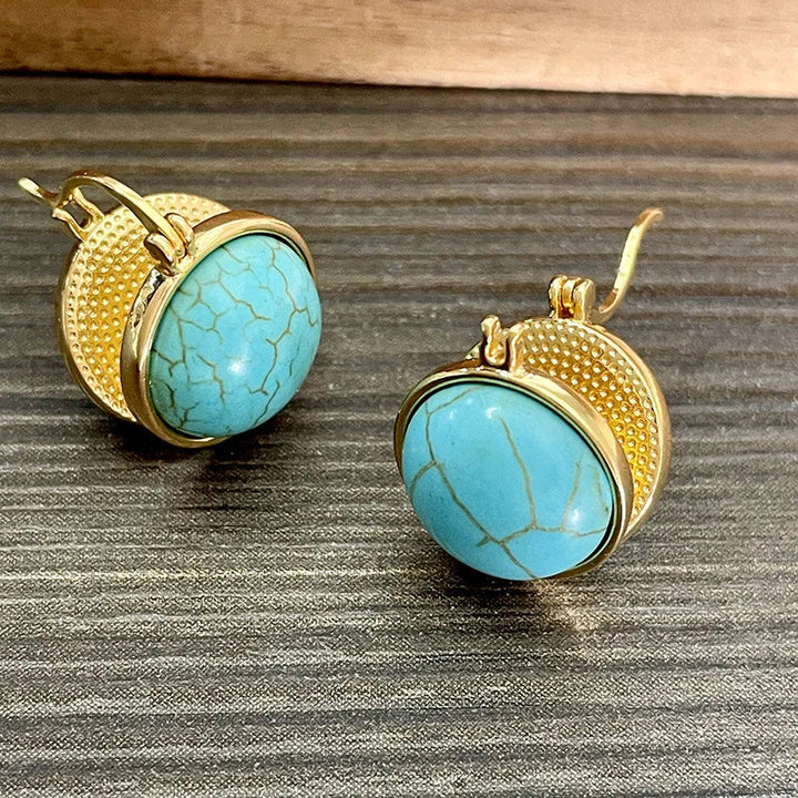 Vintage Geometric Turquoise Earrings