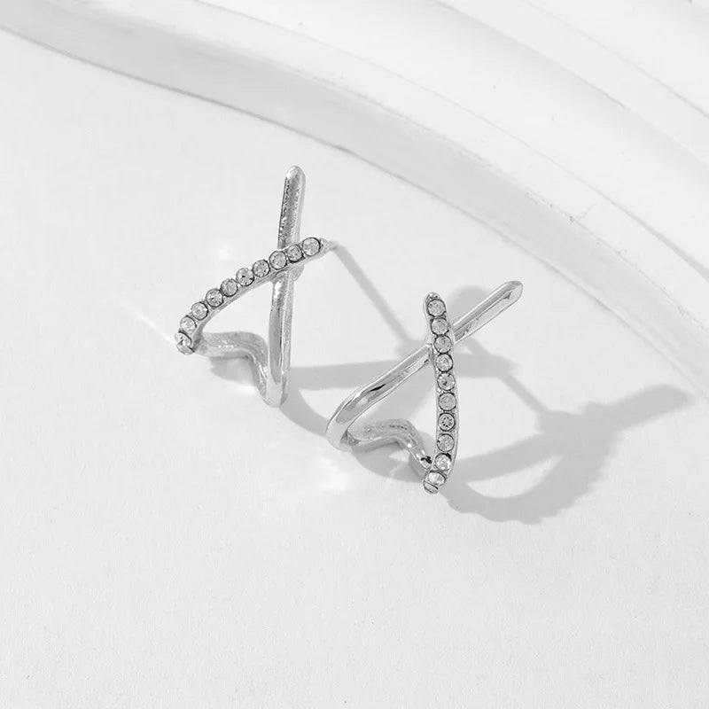 Gold Cross Stud Earrings