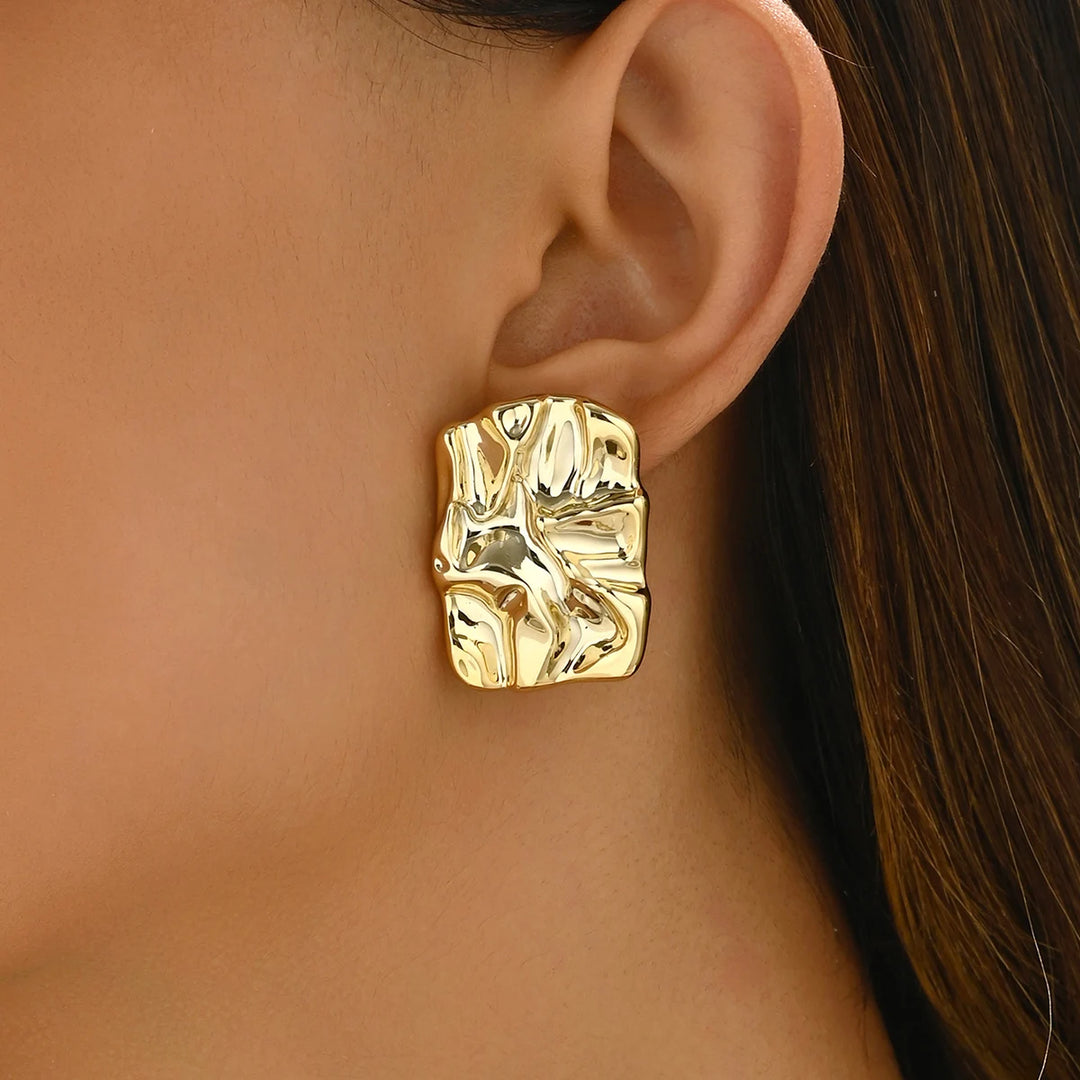 Geometric Irregular Gold Earrings