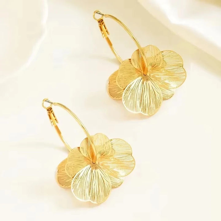 Butterfly Flower Pendant Earrings