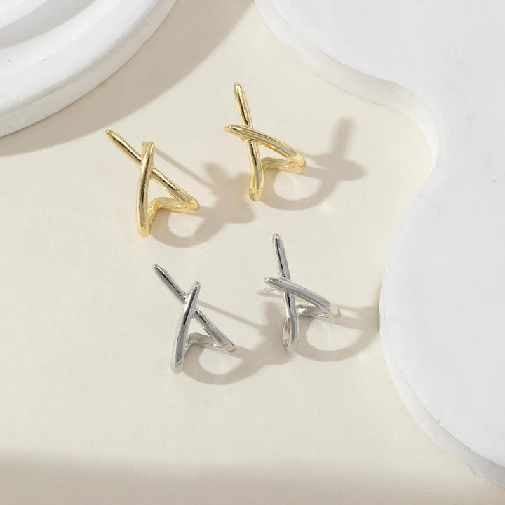 Gold Cross Stud Earrings