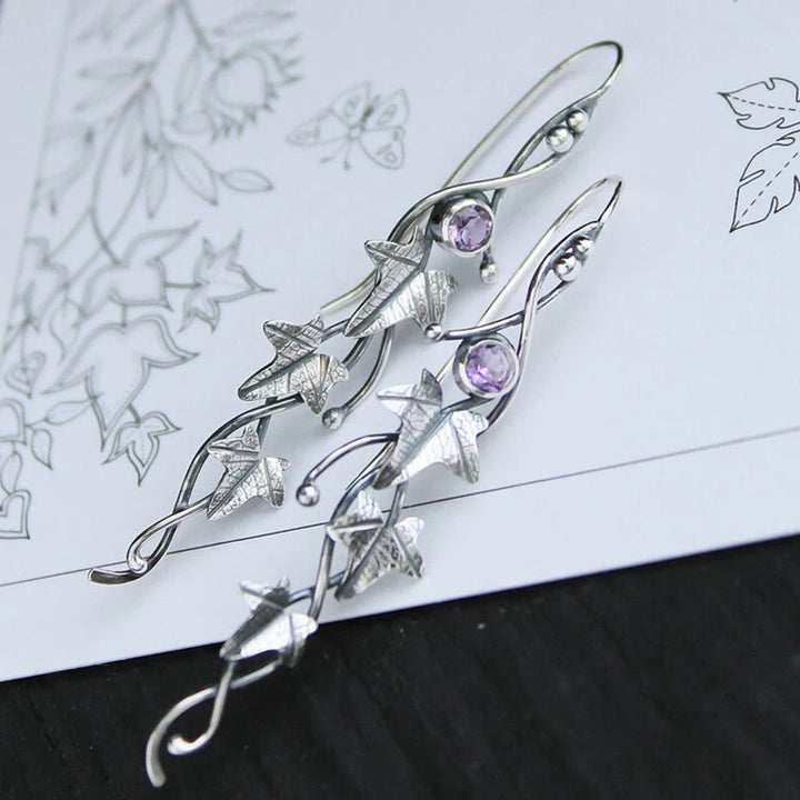 Elf Earrings with Vintage Leaf Design