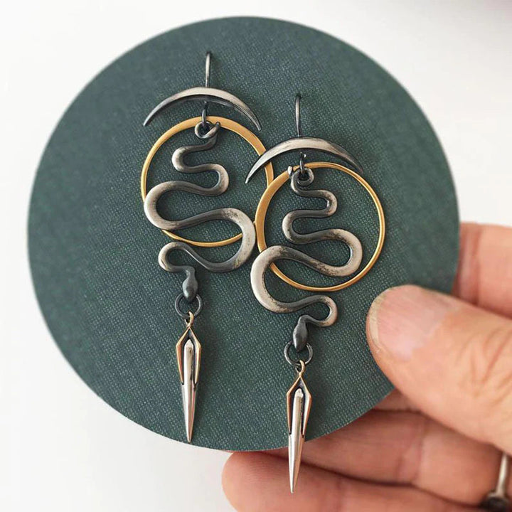 Irregulary Geometric Spiral Earrings Serpentine